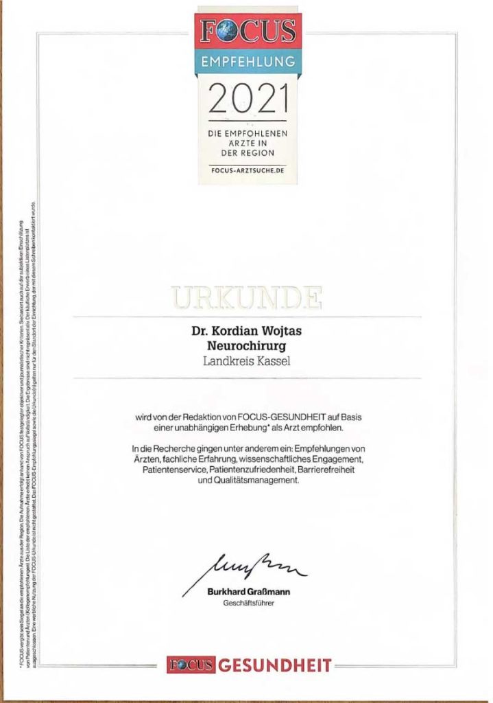 Focus Empfehlung - Dr. med. Kordian Wojtas